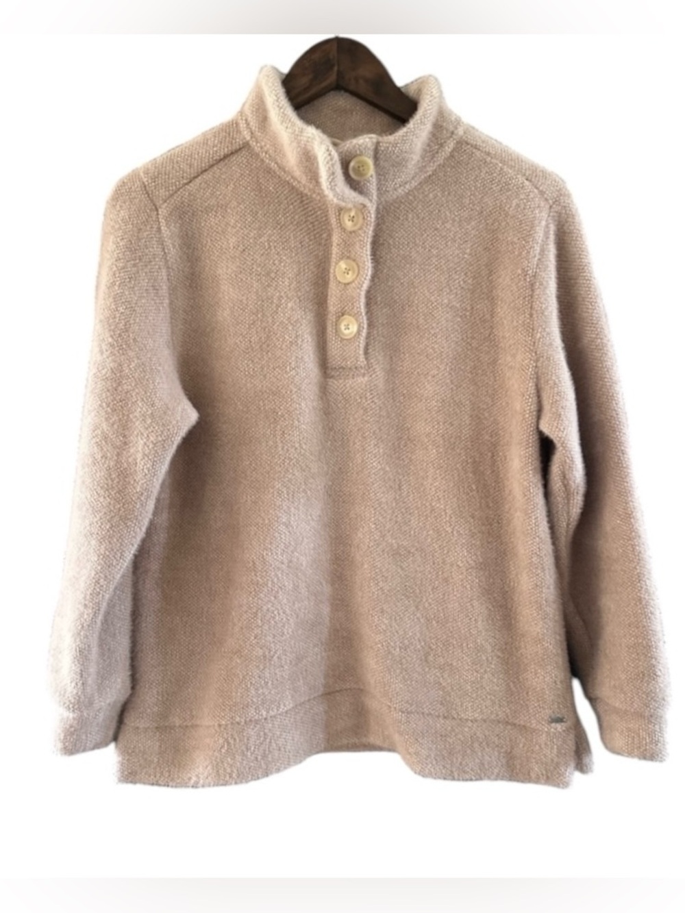 Southern Shirt Co Women’s Sweater Knit Cozy 1/4 Button Pullover Top Size S EUC
